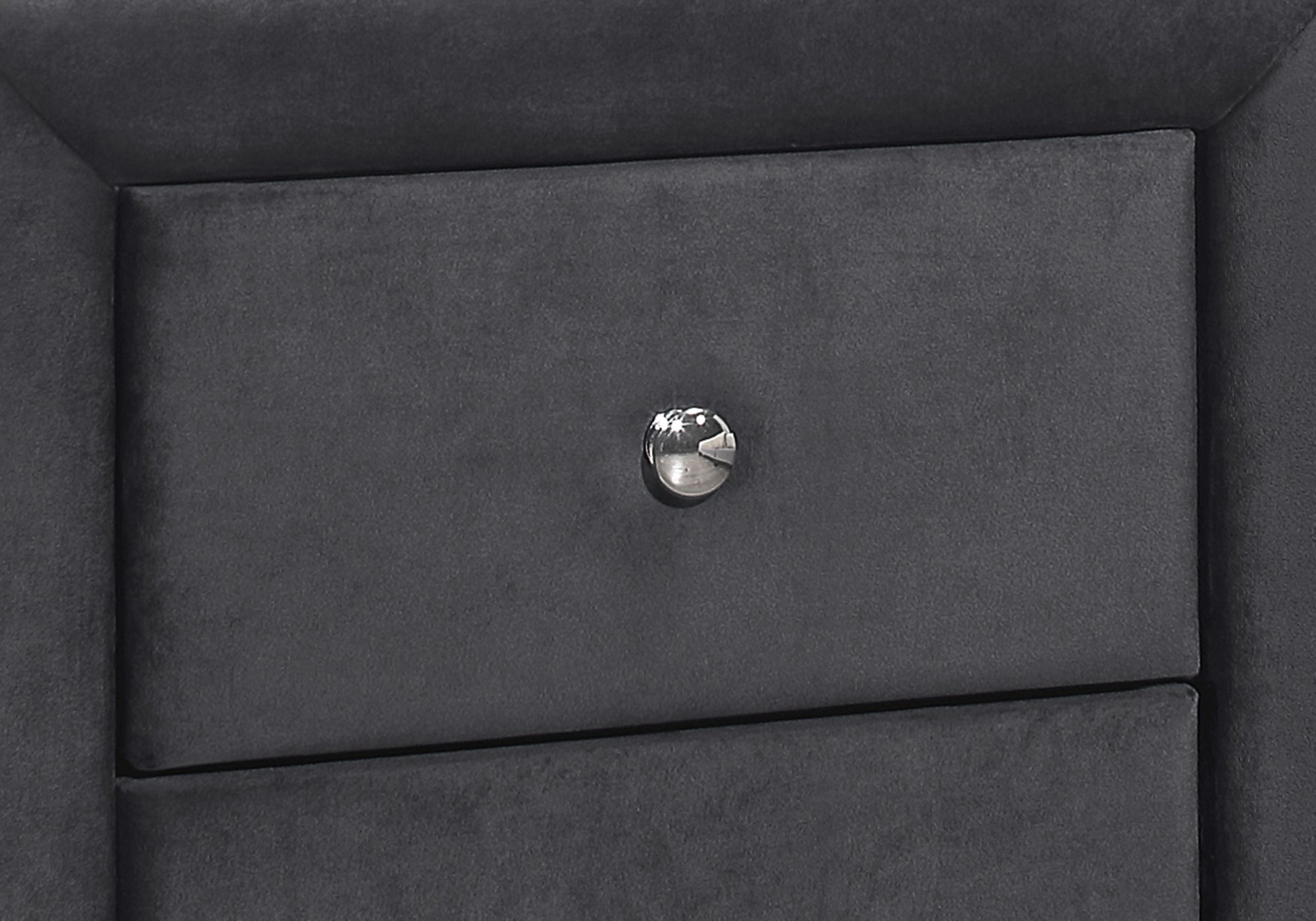 I 5607 Accessoire De Chambre, Table De Nuit, Bout, Côté, Lampe, Tiroir De Rangement, Chambre À Coucher, Rembourré, Velours, Gris, Transitionnel - Simple Boutique