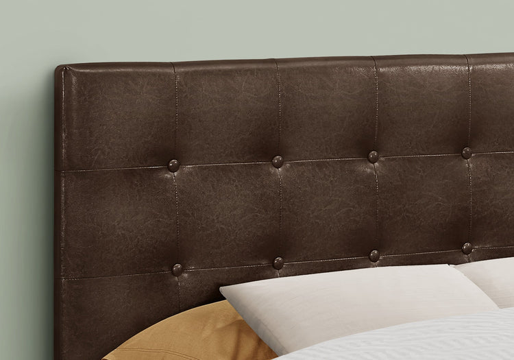 I 6000F Lit, Tête De Lit Seulement, Taille Réelle, Chambre À Coucher, Rembourré, Pu D'aspect Cuir, Brun, Transitionnel - Simple Boutique