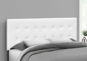 I 6002Q Lit, Tête De Lit Seulement, Grand, Chambre À Coucher, Rembourré, Pu D'aspect Cuir, Blanc, Transitionnel - Simple Boutique