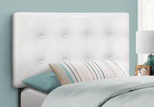 I 6002T Lit, Tête De Lit Seulement, Taille Jumelle, Chambre À Coucher, Rembourré, Pu D'aspect Cuir, Blanc, Transitionnel - Simple Boutique