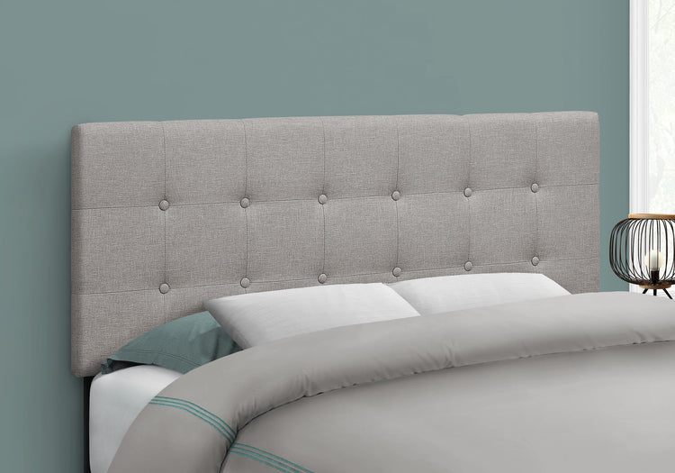 I 6003F Lit, Tête De Lit Seulement, Taille Réelle, Chambre À Coucher, Rembourré, D'aspect Lin, Gris, Transitionnel - Simple Boutique