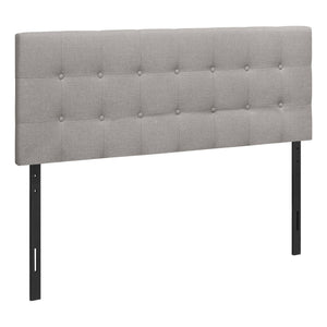 I 6003Q Lit, Tête De Lit Seulement, Grand, Chambre À Coucher, Rembourré, D'aspect Lin, Gris, Transitionnel - Simple Boutique