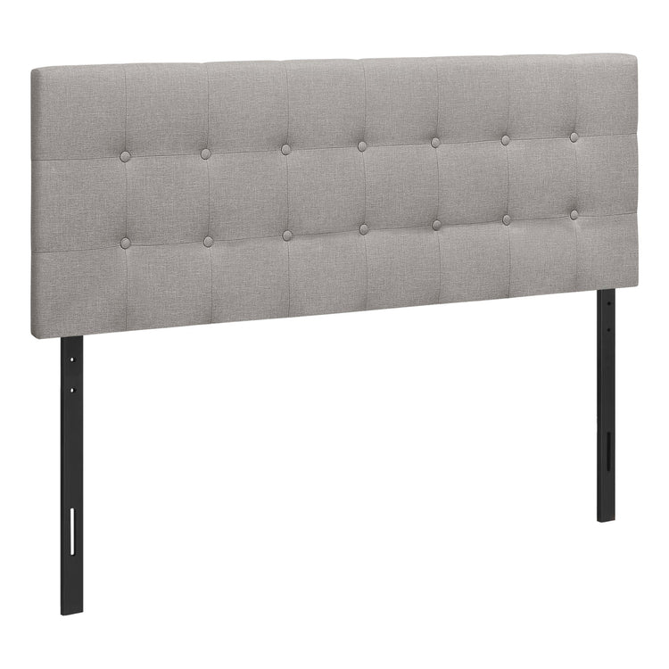I 6003Q Lit, Tête De Lit Seulement, Grand, Chambre À Coucher, Rembourré, D'aspect Lin, Gris, Transitionnel - Simple Boutique