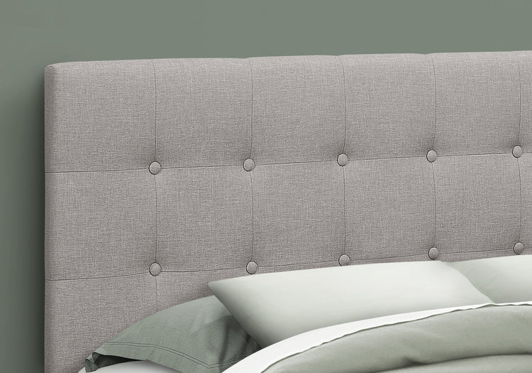 I 6003Q Lit, Tête De Lit Seulement, Grand, Chambre À Coucher, Rembourré, D'aspect Lin, Gris, Transitionnel - Simple Boutique
