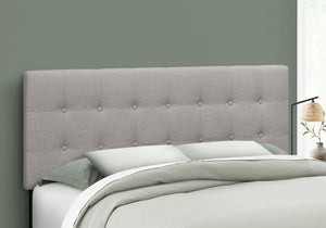 I 6003Q Lit, Tête De Lit Seulement, Grand, Chambre À Coucher, Rembourré, D'aspect Lin, Gris, Transitionnel - Simple Boutique