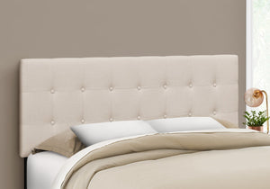 I 6004Q Lit, Tête De Lit Seulement, Grand, Chambre À Coucher, Rembourré, D'aspect Lin, Beige, Transitionnel - Simple Boutique