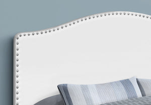 I 6012Q Lit, Tête De Lit Seulement, Grand, Chambre À Coucher, Rembourré, Pu D'aspect Cuir, Blanc, Transitionnel - Simple Boutique