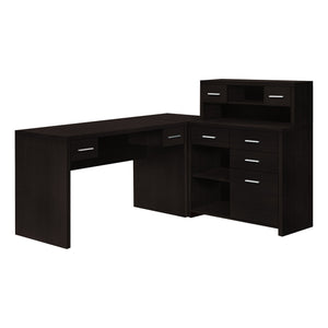 I 7018 Bureau, Bureau À Domicile, Coin, Configuration Gauche, Droite, Tiroirs De Rangement, Forme De L, Travail, Ordinateur Portable, Stratifié, Brun, Contemporain, Moderne - Simple Boutique