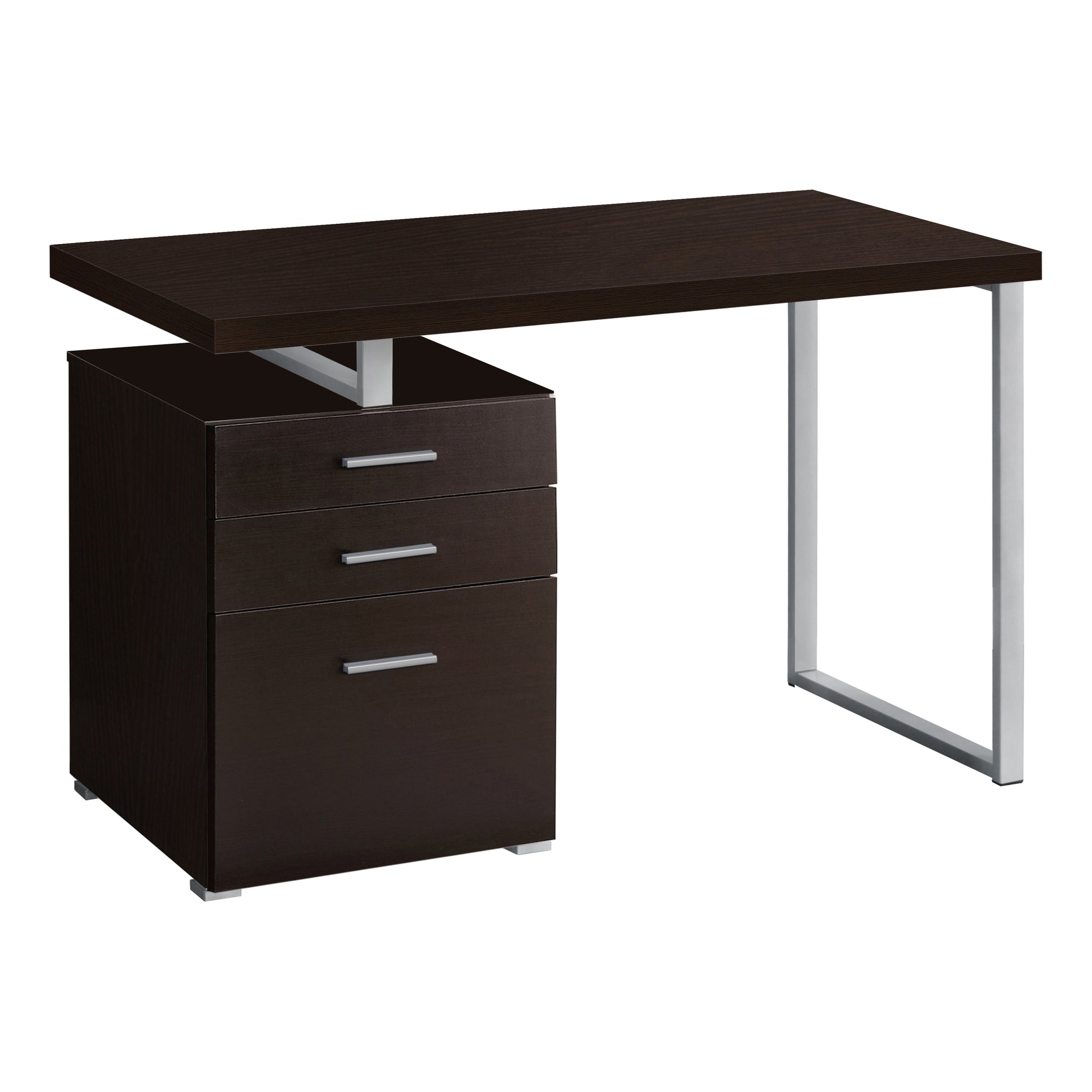 I 7026 Bureau, Bureau À Domicile, Ordinateur Portable, Configuration Gauche, Droite, Tiroirs De Rangement, 48"l, Travail, Métal, Stratifié, Brun, Gris, Contemporain, Moderne - Simple Boutique