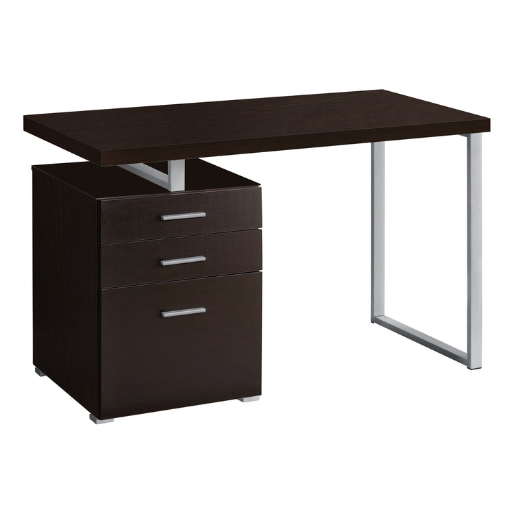 I 7026 Bureau, Bureau À Domicile, Ordinateur Portable, Configuration Gauche, Droite, Tiroirs De Rangement, 48"l, Travail, Métal, Stratifié, Brun, Gris, Contemporain, Moderne - Simple Boutique