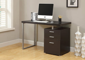 I 7026 Bureau, Bureau À Domicile, Ordinateur Portable, Configuration Gauche, Droite, Tiroirs De Rangement, 48"l, Travail, Métal, Stratifié, Brun, Gris, Contemporain, Moderne - Simple Boutique