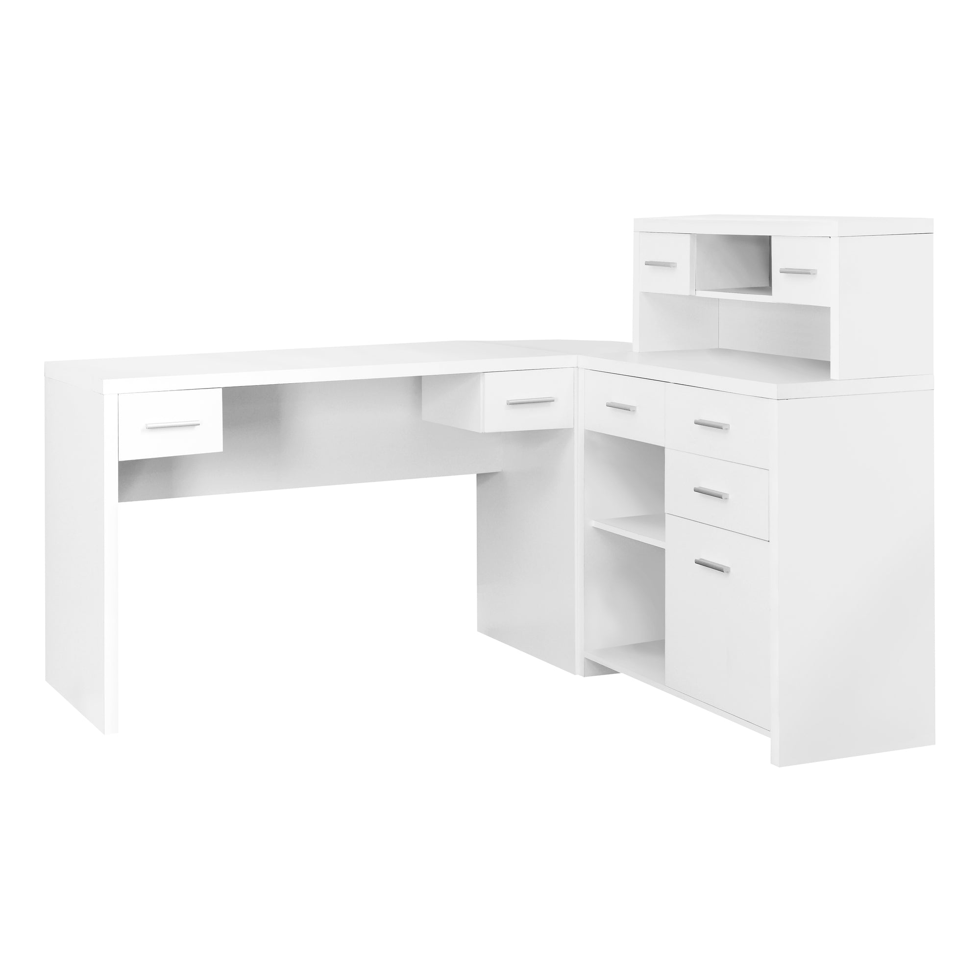I 7028 Bureau, Bureau À Domicile, Coin, Configuration Gauche, Droite, Tiroirs De Rangement, Forme De L, Travail, Ordinateur Portable, Stratifié, Blanc, Contemporain, Moderne - Simple Boutique