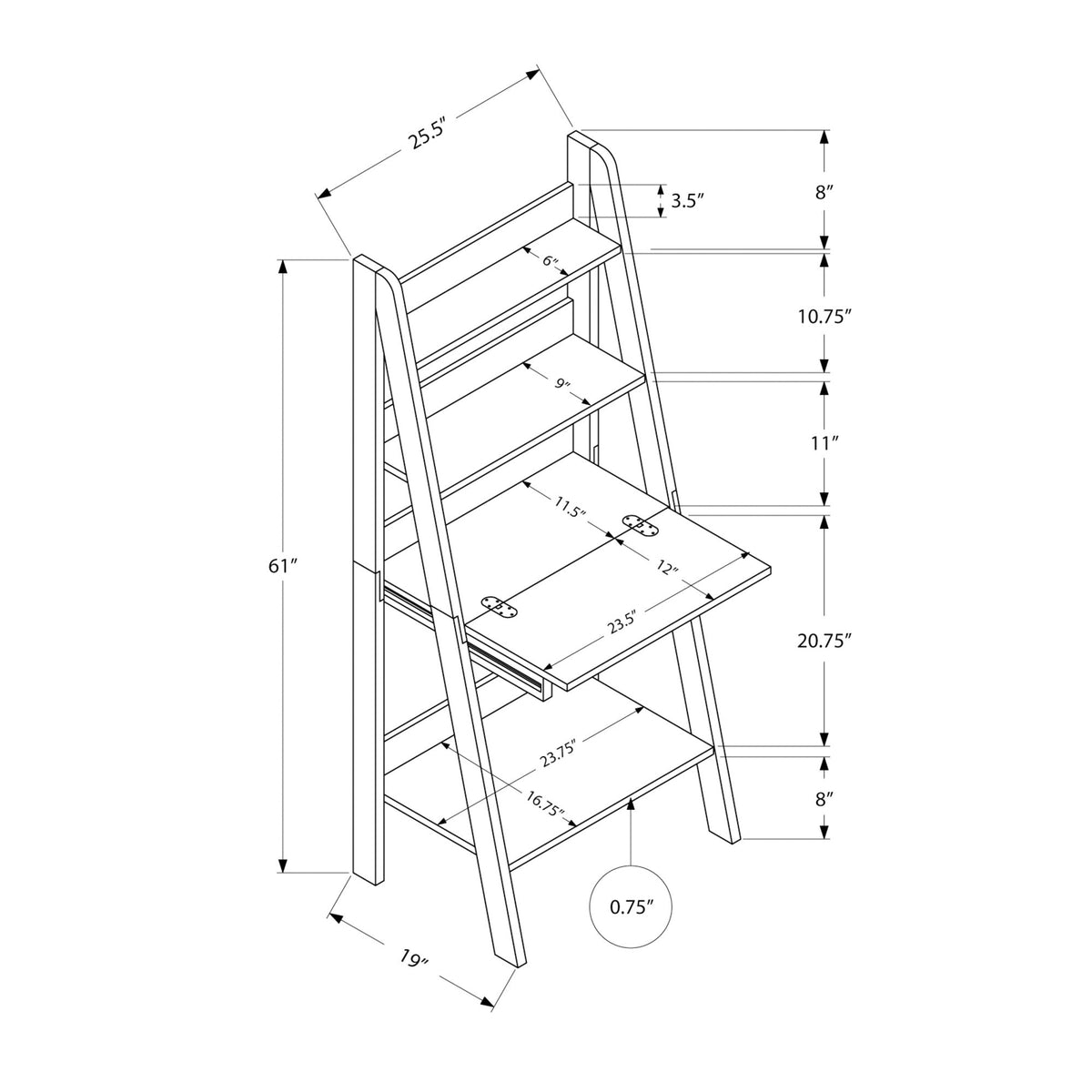 I 7040 Bureau, Bureau À Domicile, Ordinateur Portable, Penché, Tiroirs De Rangement, 61"h, Travail, Stratifié, Blanc, Contemporain, Moderne - Simple Boutique