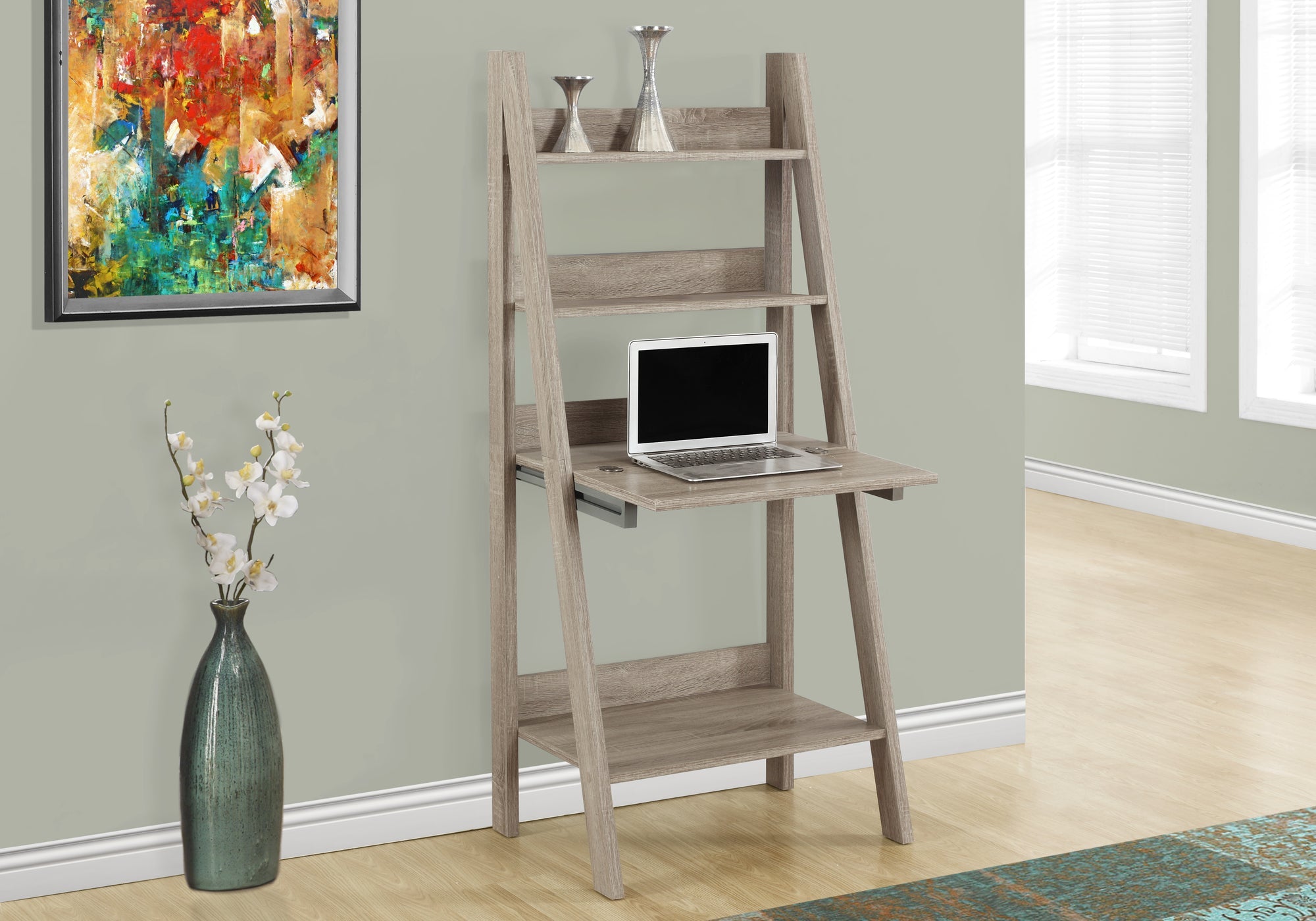 I 7042 Bureau, Bureau À Domicile, Ordinateur Portable, Penché, Tiroirs De Rangement, 61"h, Travail, Stratifié, Brun, Contemporain, Moderne - Simple Boutique