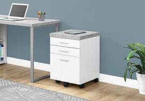 I 7051 Classeur, Mobile Roulant, Tiroirs De Rangement, Support D'imprimante, Bureau, Travail, Stratifié, Gris, Blanc, Contemporain, Moderne - Simple Boutique