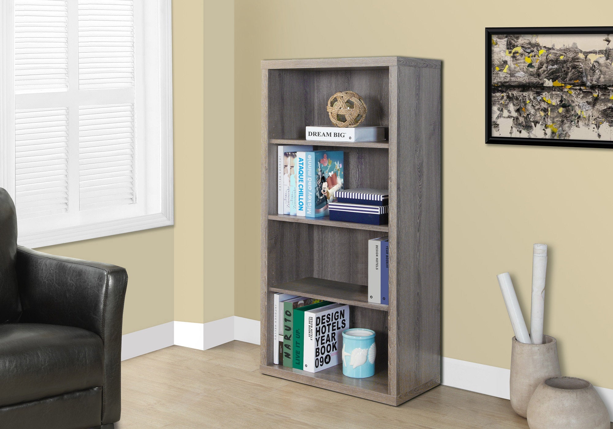 I 7060 Étagère À Livres, Étagère, Étagère, 5 Niveaux, 48"h, Bureau, Chambre À Coucher, Stratifié, Brun, Contemporain, Moderne - Simple Boutique