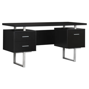 I 7080 Bureau, Bureau À Domicile, Ordinateur Portable, Configuration Gauche, Droite, Tiroirs De Rangement, 60"l, Travail, Métal, Stratifié, Brun, Gris, Contemporain, Moderne - Simple Boutique
