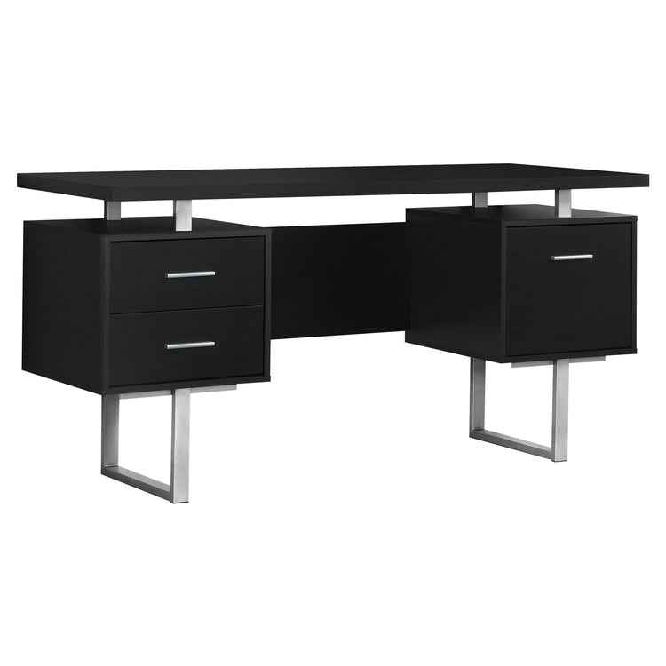 I 7080 Bureau, Bureau À Domicile, Ordinateur Portable, Configuration Gauche, Droite, Tiroirs De Rangement, 60"l, Travail, Métal, Stratifié, Brun, Gris, Contemporain, Moderne - Simple Boutique