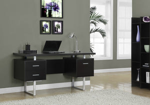 I 7080 Bureau, Bureau À Domicile, Ordinateur Portable, Configuration Gauche, Droite, Tiroirs De Rangement, 60"l, Travail, Métal, Stratifié, Brun, Gris, Contemporain, Moderne - Simple Boutique