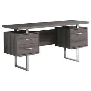 I 7082 Bureau, Bureau À Domicile, Ordinateur Portable, Configuration Gauche, Droite, Tiroirs De Rangement, 60"l, Travail, Métal, Stratifié, Brun, Gris, Contemporain, Moderne - Simple Boutique