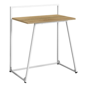 I 7119 Bureau, Bureau À Domicile, Ordinateur Portable, 30"l, Travail, Métal, Stratifié, Naturel, Blanc, Contemporain, Moderne - Simple Boutique
