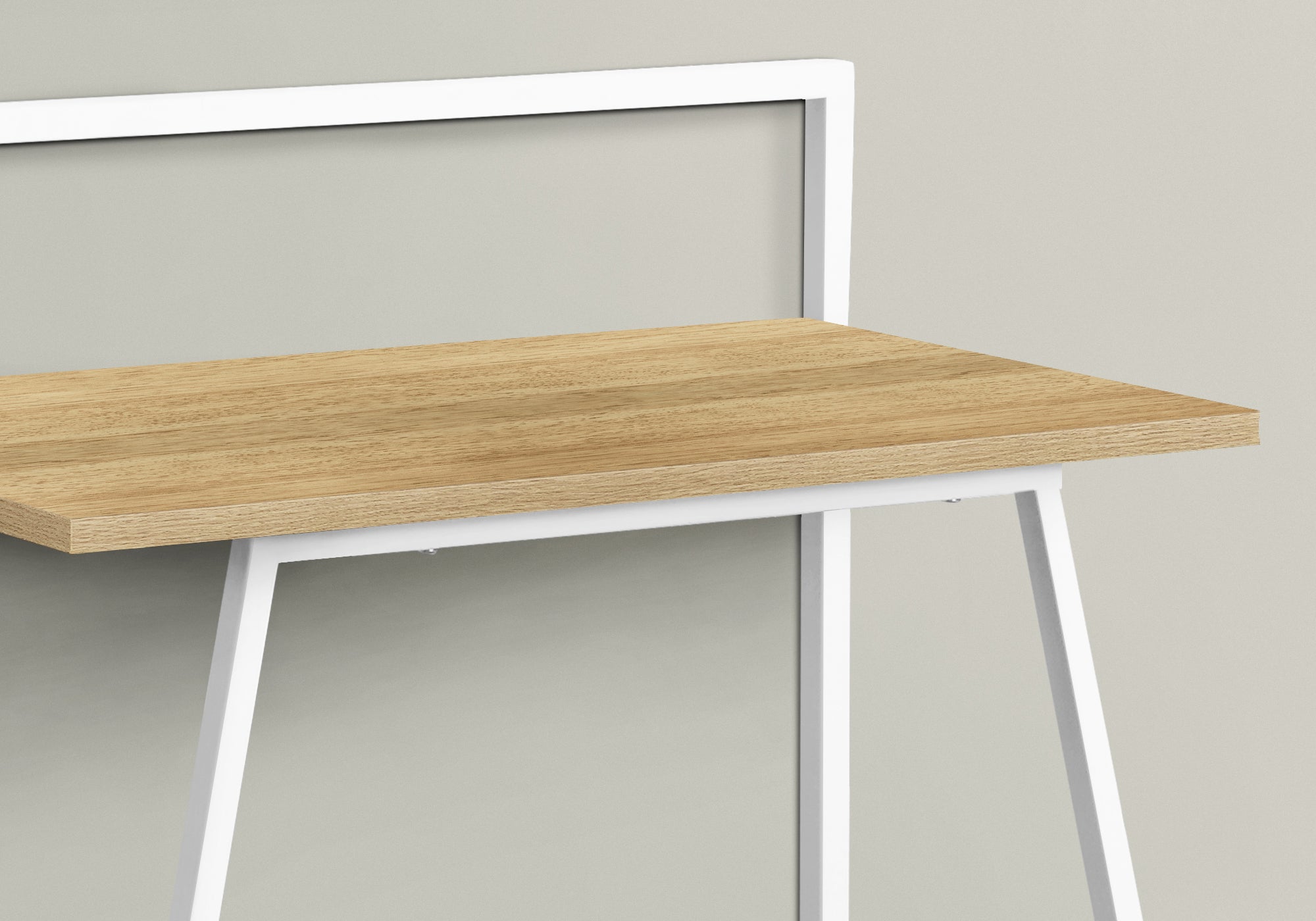 I 7119 Bureau, Bureau À Domicile, Ordinateur Portable, 30"l, Travail, Métal, Stratifié, Naturel, Blanc, Contemporain, Moderne - Simple Boutique