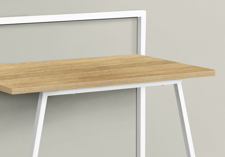 I 7119 Bureau, Bureau À Domicile, Ordinateur Portable, 30"l, Travail, Métal, Stratifié, Naturel, Blanc, Contemporain, Moderne - Simple Boutique