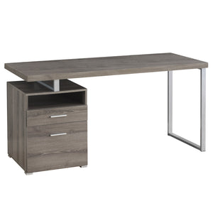 I 7145 Bureau, Bureau À Domicile, Ordinateur Portable, Configuration Gauche, Droite, Tiroirs De Rangement, 60"l, Travail, Métal, Stratifié, Brun, Gris, Contemporain, Moderne - Simple Boutique