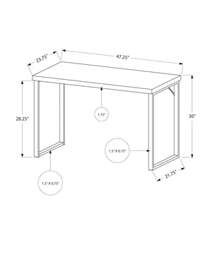 I 7154 Bureau, Bureau À Domicile, Ordinateur Portable, 48"l, Travail, Métal, Stratifié, Blanc, Gris, Contemporain, Moderne - Simple Boutique