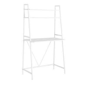 I 7163 Bureau, Bureau À Domicile, Ordinateur Portable, Penché, Étagères De Rangement, Travail, Métal, Stratifié, Blanc, Contemporain, Moderne - Simple Boutique