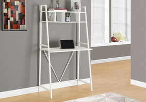 I 7163 Bureau, Bureau À Domicile, Ordinateur Portable, Penché, Étagères De Rangement, Travail, Métal, Stratifié, Blanc, Contemporain, Moderne - Simple Boutique