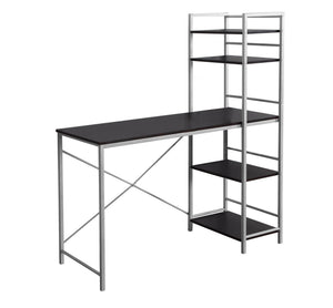 I 7166 Bureau, Bureau À Domicile, Ordinateur Portable, Étagères De Rangement, 48"l, Travail, Métal, Stratifié, Brun, Gris, Contemporain, Moderne - Simple Boutique