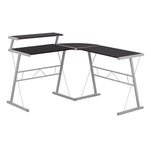 I 7171 Bureau, Bureau À Domicile, Coin, Forme De L, Travail, Ordinateur Portable, Métal, Stratifié, Brun, Gris, Contemporain, Moderne - Simple Boutique