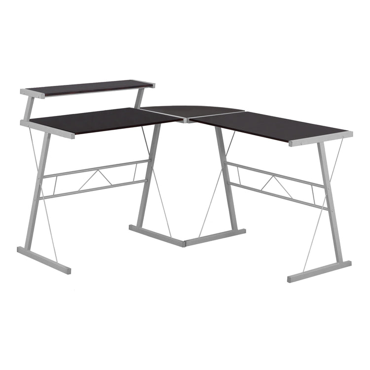 I 7171 Bureau, Bureau À Domicile, Coin, Forme De L, Travail, Ordinateur Portable, Métal, Stratifié, Brun, Gris, Contemporain, Moderne - Simple Boutique