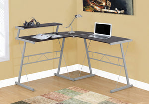 I 7171 Bureau, Bureau À Domicile, Coin, Forme De L, Travail, Ordinateur Portable, Métal, Stratifié, Brun, Gris, Contemporain, Moderne - Simple Boutique