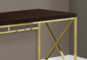 I 7201 Bureau, Bureau À Domicile, Ordinateur Portable, Travail, Métal, Stratifié, Brun, Or, Contemporain, Moderne - Simple Boutique