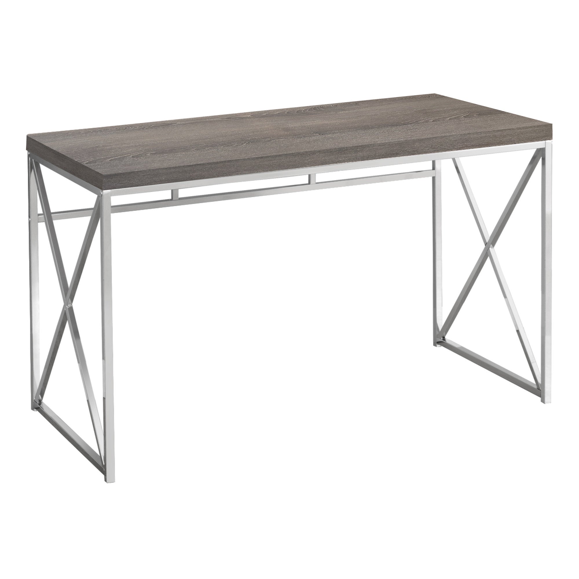 I 7204 Bureau, Bureau À Domicile, Ordinateur Portable, Travail, Métal, Stratifié, Brun, Chrome, Contemporain, Moderne - Simple Boutique