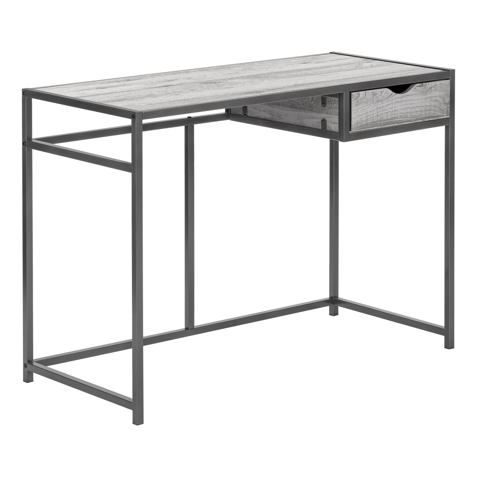 I 7217 Bureau, Bureau À Domicile, Ordinateur Portable, Tiroir De Rangement, 42"l, Travail, Métal, Stratifié, Gris, Contemporain, Moderne - Simple Boutique