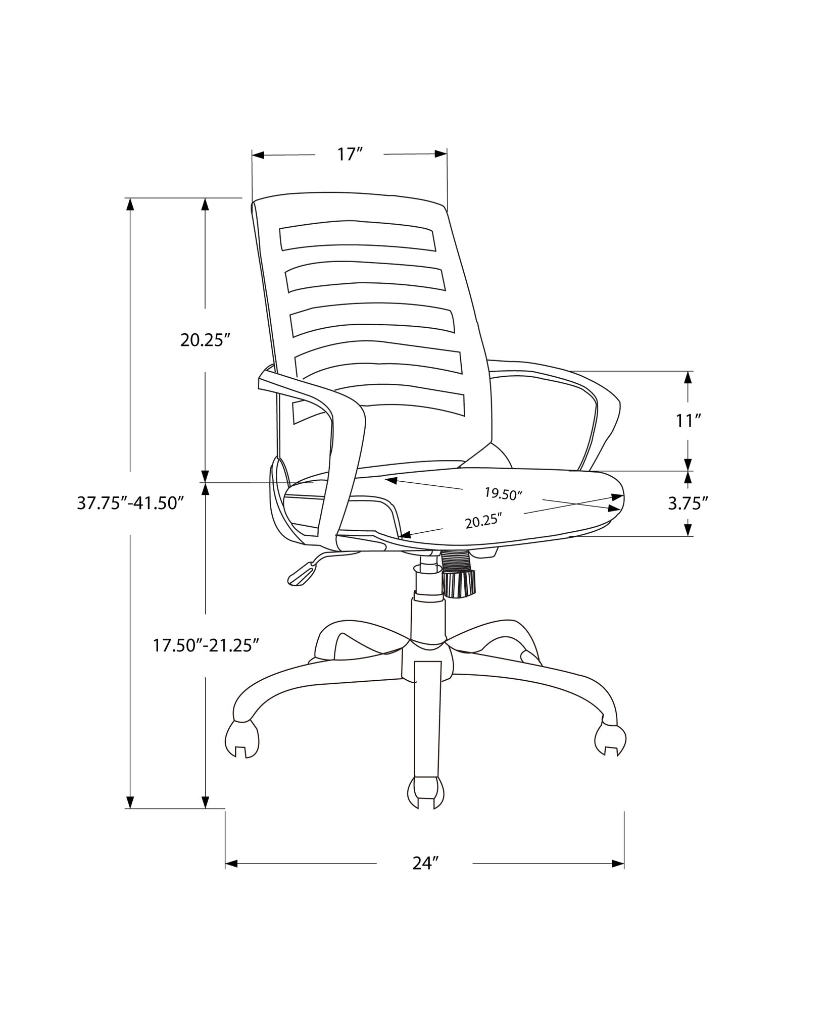 I 7224 Chaise De Bureau, Hauteur Ajustable, Pivotant, Ergonomique, Appuis-bras, Bureau, Travail, Métal, Engrener, Noir, Contemporain, Moderne - Simple Boutique