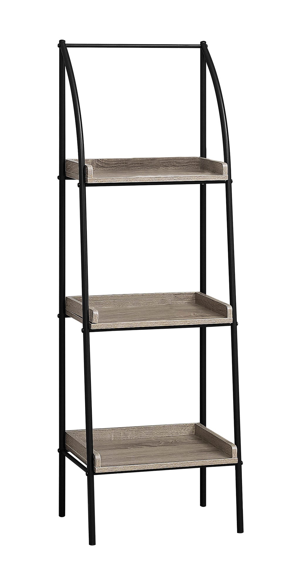 I 7228 Étagère À Livres, Étagère, Étagère, Coin, 3 Niveaux, 48"h, Bureau, Chambre À Coucher, Métal, Stratifié, Brun, Noir, Contemporain, Moderne - Simple Boutique