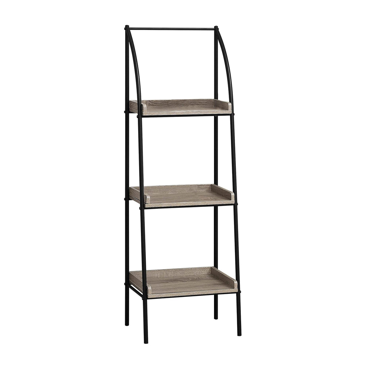 I 7228 Étagère À Livres, Étagère, Étagère, Coin, 3 Niveaux, 48"h, Bureau, Chambre À Coucher, Métal, Stratifié, Brun, Noir, Contemporain, Moderne - Simple Boutique