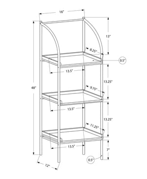 I 7228 Étagère À Livres, Étagère, Étagère, Coin, 3 Niveaux, 48"h, Bureau, Chambre À Coucher, Métal, Stratifié, Brun, Noir, Contemporain, Moderne - Simple Boutique