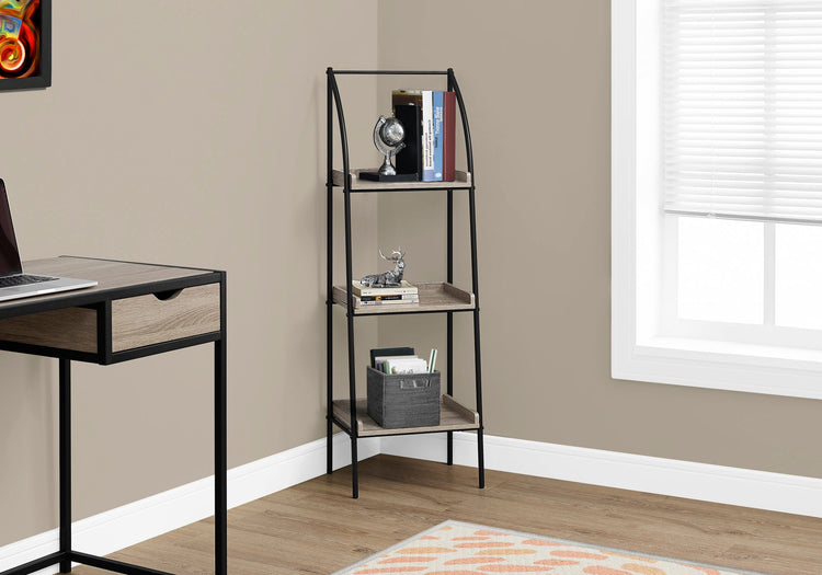 I 7228 Étagère À Livres, Étagère, Étagère, Coin, 3 Niveaux, 48"h, Bureau, Chambre À Coucher, Métal, Stratifié, Brun, Noir, Contemporain, Moderne - Simple Boutique