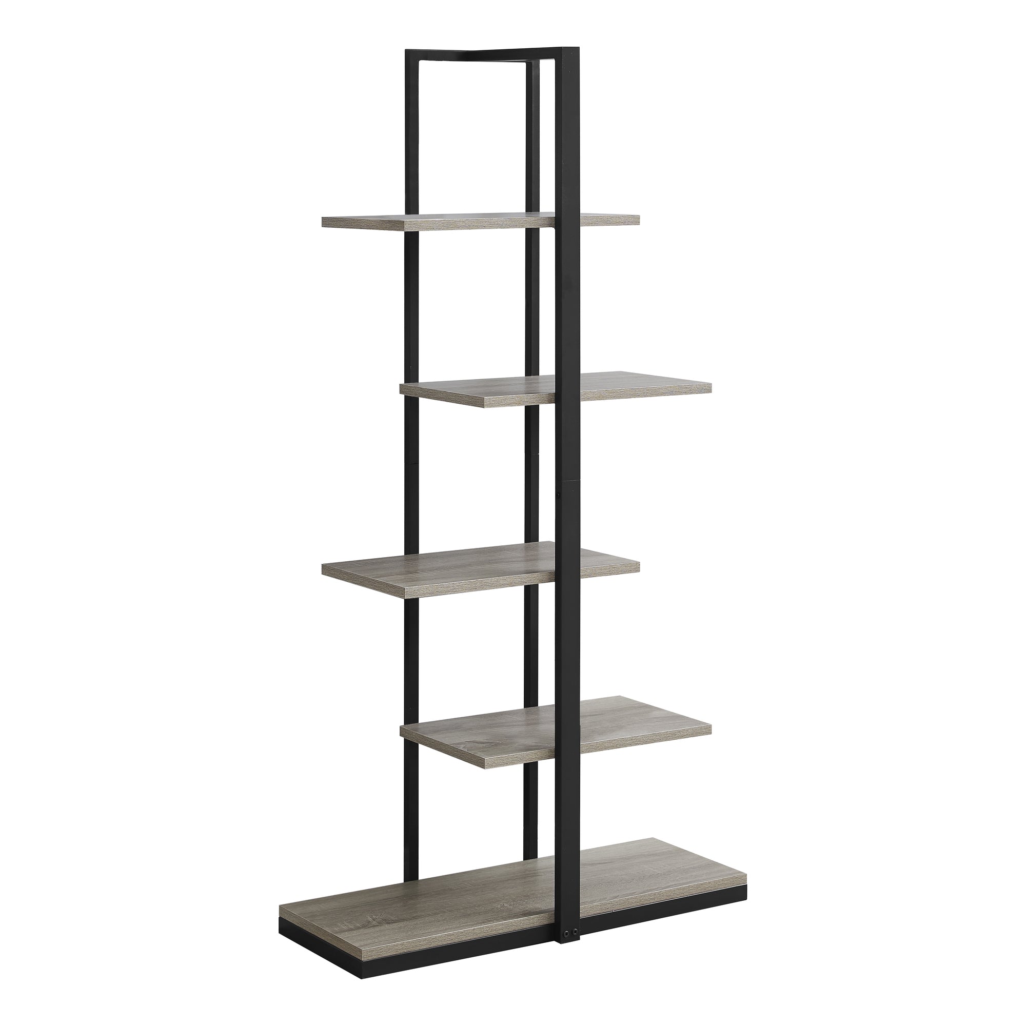 I 7232 Étagère À Livres, Étagère, Étagère, 5 Niveaux, 60"h, Bureau, Chambre À Coucher, Métal, Stratifié, Brun, Noir, Contemporain, Moderne - Simple Boutique