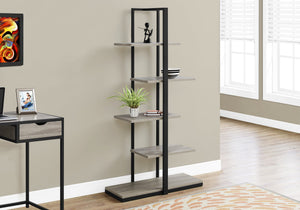 I 7232 Étagère À Livres, Étagère, Étagère, 5 Niveaux, 60"h, Bureau, Chambre À Coucher, Métal, Stratifié, Brun, Noir, Contemporain, Moderne - Simple Boutique