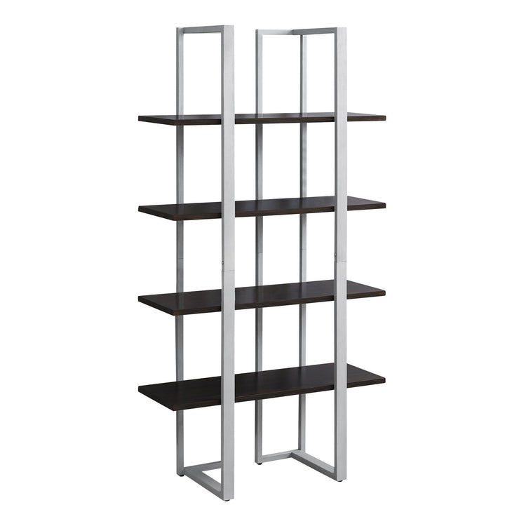 I 7239 Étagère À Livres, Étagère, Étagère, 4 Niveaux, 60"h, Bureau, Chambre À Coucher, Métal, Stratifié, Brun, Gris, Contemporain, Moderne - Simple Boutique