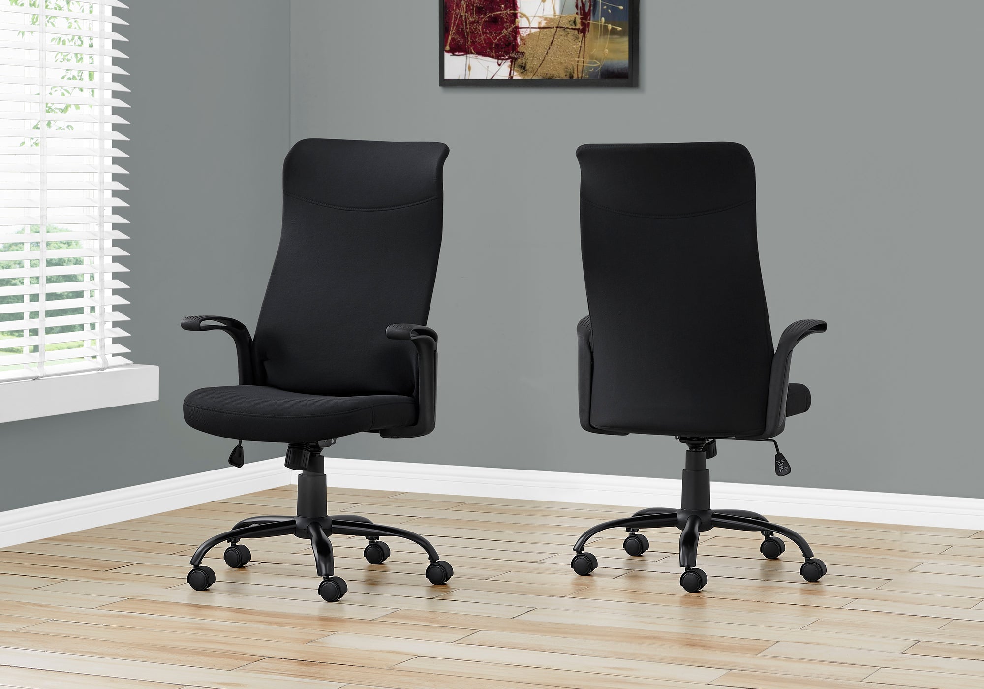 I 7248 Chaise De Bureau, Hauteur Ajustable, Pivotant, Ergonomique, Appuis-bras, Bureau, Travail, Métal, Engrener, Noir, Contemporain, Moderne - Simple Boutique