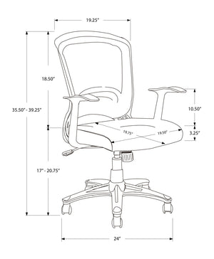 I 7265 Chaise De Bureau, Hauteur Ajustable, Pivotant, Ergonomique, Appuis-bras, Bureau, Travail, Métal, Engrener, Noir, Contemporain, Moderne - Simple Boutique