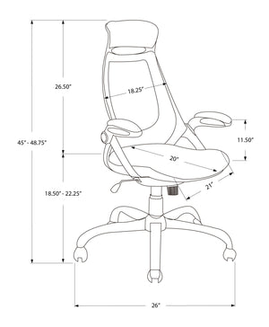 I 7269 Chaise De Bureau, Hauteur Ajustable, Pivotant, Ergonomique, Appuis-bras, Bureau, Travail, Métal, Engrener, Blanc, Gris, Contemporain, Moderne - Simple Boutique