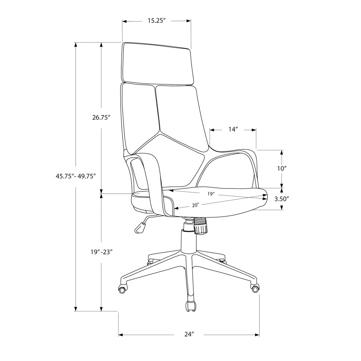 Monarch Specialties I 7272 Chaise De Bureau, Hauteur Ajustable, Pivotant, Ergonomique, Appuis-bras, Bureau, Travail, Métal, En Tissu, Noir, Contemporain, Moderne - Simple Boutique